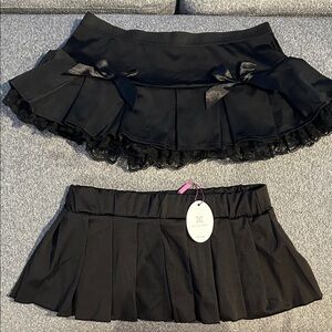2 Black Mini Pleated Skirts Small BodyRage / AvidLove